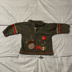 🔆5/$25 Cute Little Moose Long Sleeve Shirt Size 6-9 Months